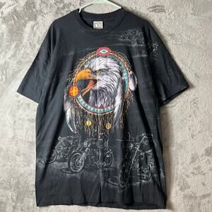Vintage Eagle Dreamcatcher Motorcycle Biker Shirt XL Single Stitch Deadstock New